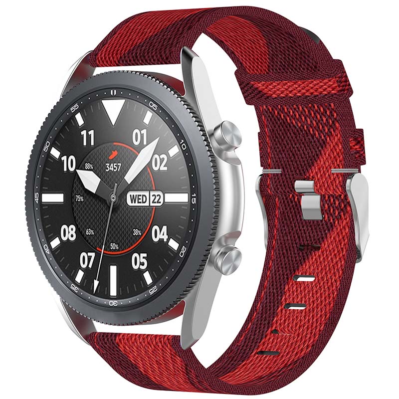 Canvas Strap with Polished Silver Buckle for Samsung Galaxy Watch / Active / Gear