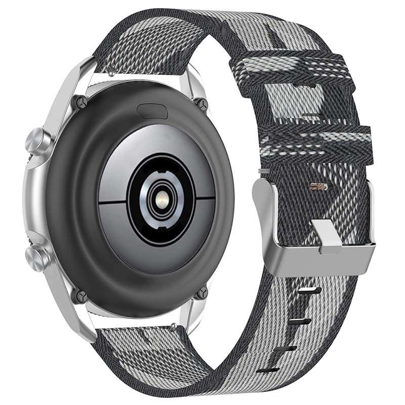Canvas Strap with Polished Silver Buckle for Samsung Galaxy Watch / Active / Gear