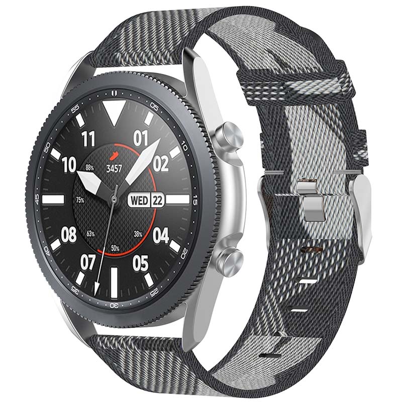 Canvas Strap with Polished Silver Buckle for Fossil Gen 5E & Gen 4