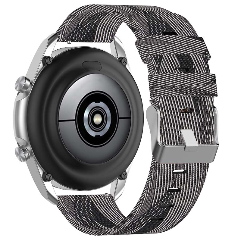 Canvas Strap with Polished Silver Buckle for Fossil Gen 5E & Gen 4