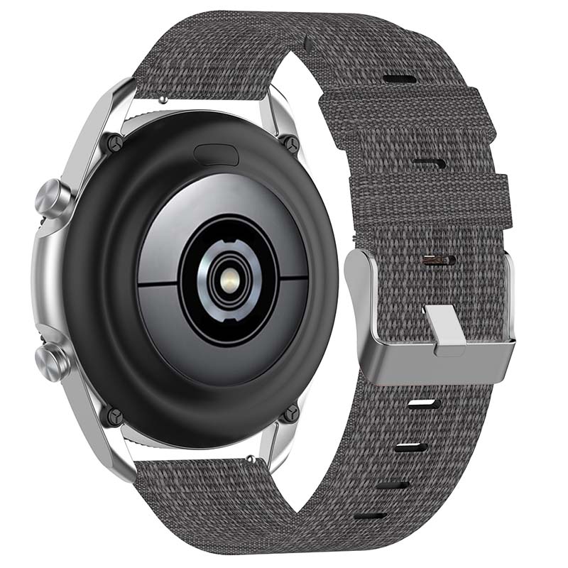 Canvas Strap with Polished Silver Buckle for Samsung Galaxy Watch / Active / Gear