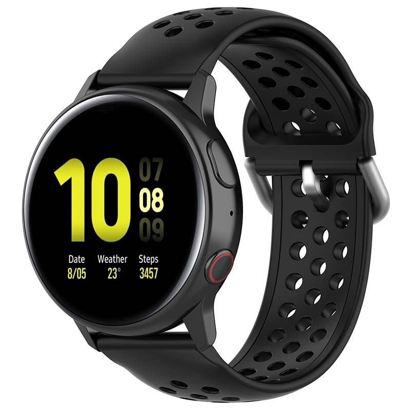 Buckle-and-Tuck Perforated Rubber Strap for Samsung Galaxy Watch 3 / Active / Gear