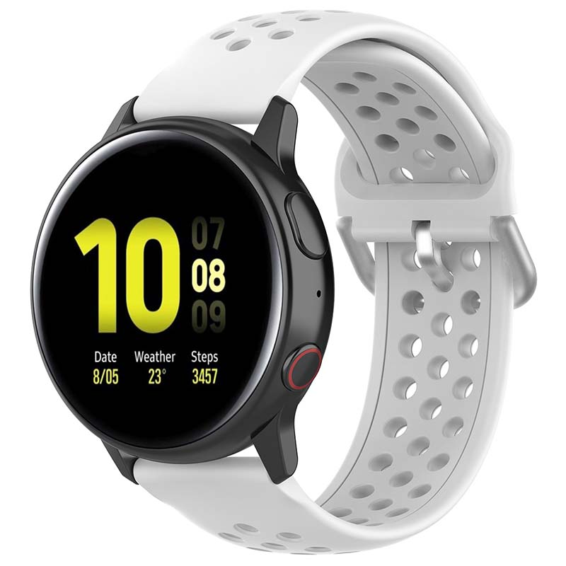 Buckle-and-Tuck Perforated Rubber Strap for Samsung Galaxy Watch 3 / Active / Gear