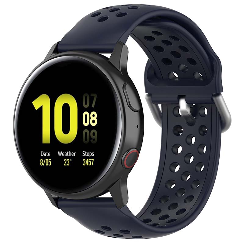 Buckle-and-Tuck Perforated Rubber Strap for Samsung Galaxy Watch 3 / Active / Gear