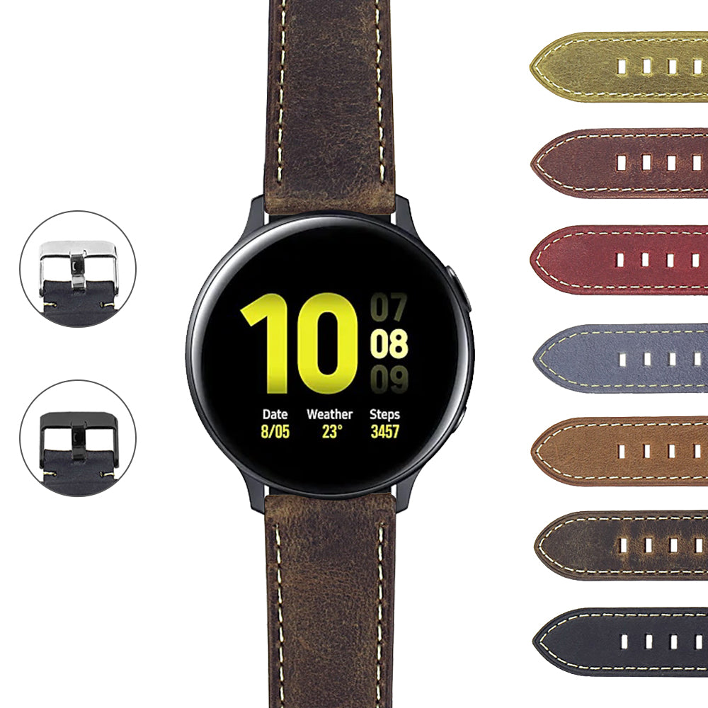 DASSARI Vintage Italian Leather Strap for Samsung Galaxy Watch Active