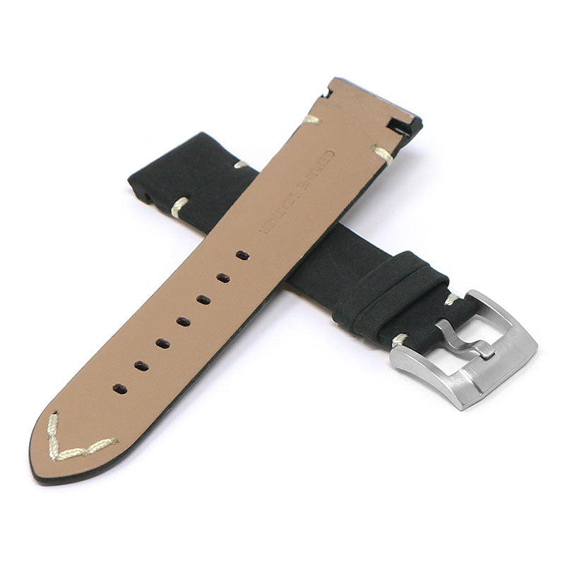 DASSARI Vintage Leather Strap w/ Minimal Stitching for Seiko Turtle