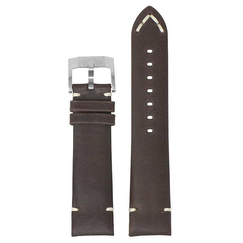 DASSARI Vintage Leather Strap w/ Minimal Stitching for Seiko Turtle