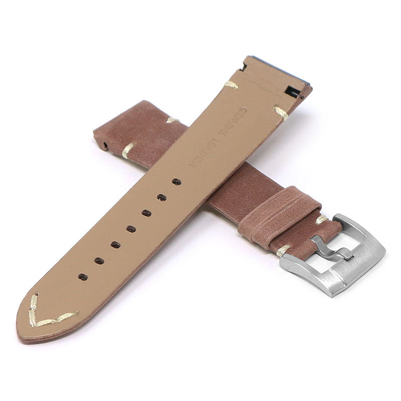 DASSARI Vintage Leather Strap w/ Minimal Stitching for Seiko Turtle