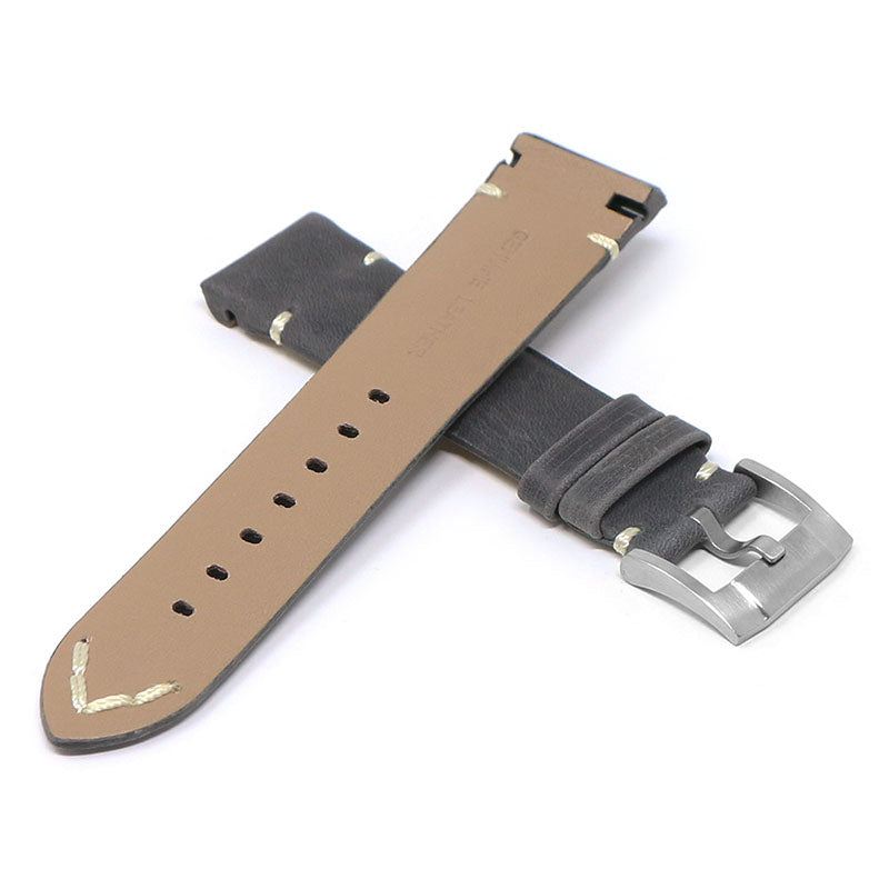 DASSARI Vintage Leather Strap w/ Minimal Stitching for Seiko Turtle