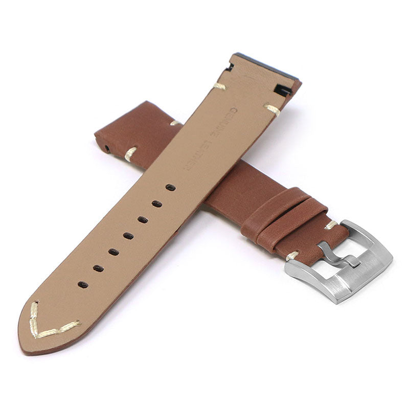 DASSARI Vintage Leather Strap w/ Minimal Stitching for Seiko Turtle