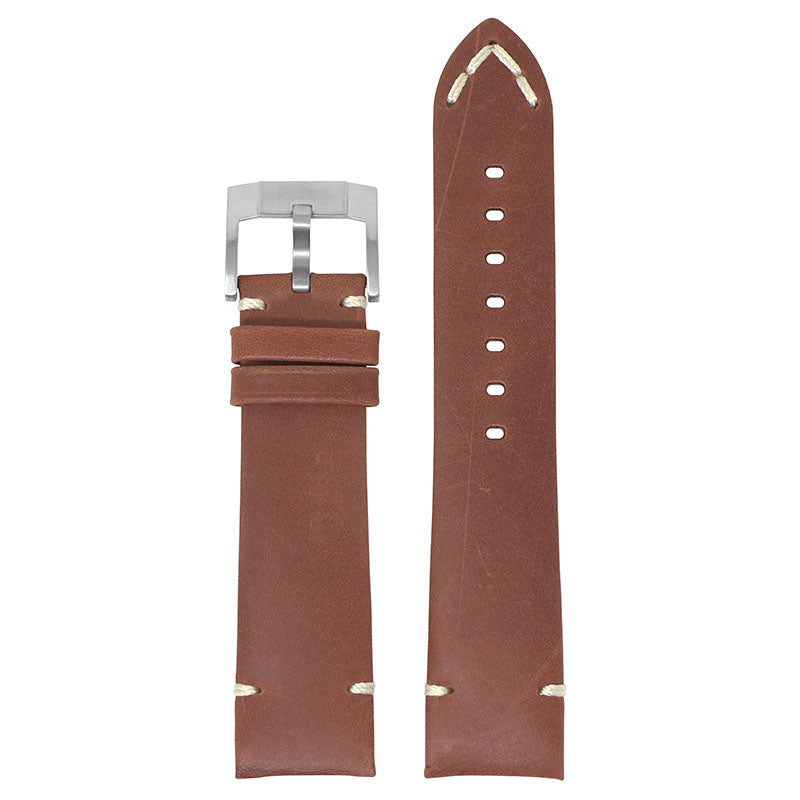 DASSARI Vintage Leather Strap w/ Minimal Stitching for Seiko Turtle
