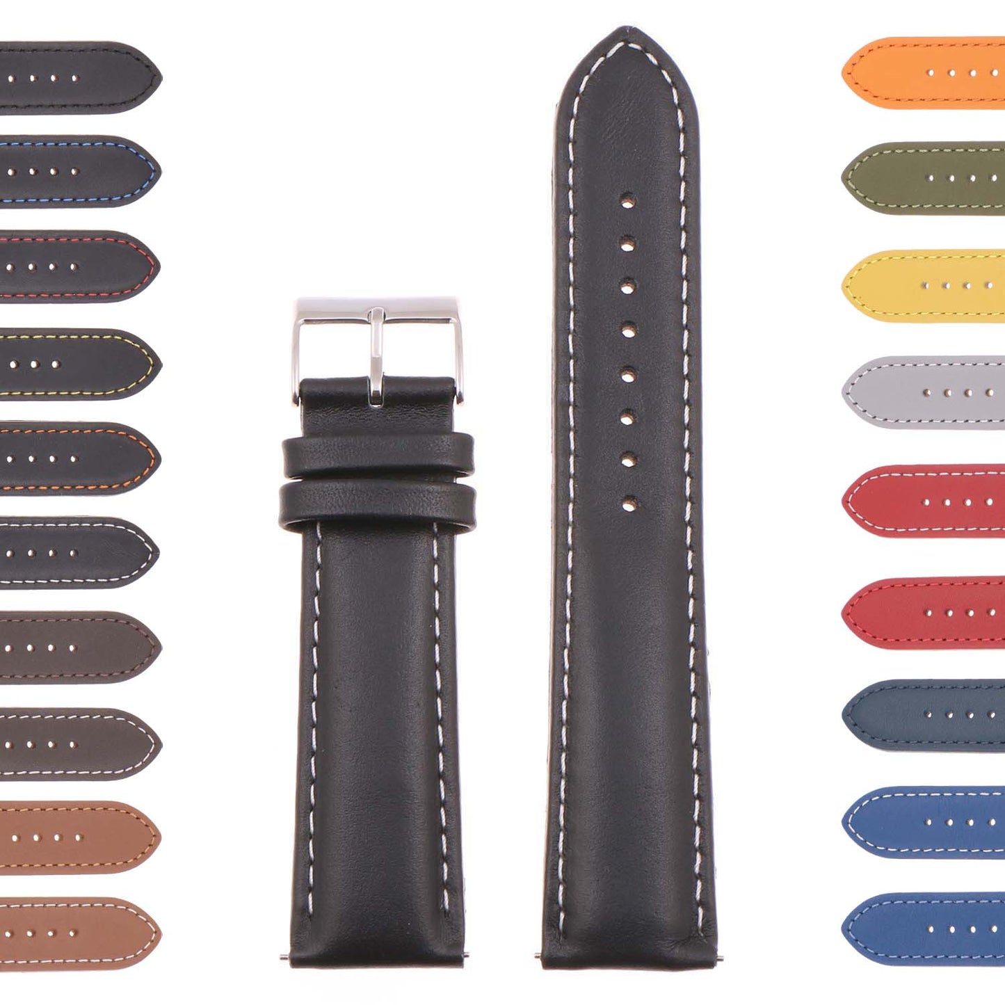 20mm Leather Smart Watch Strap (Short, Standard, Long)