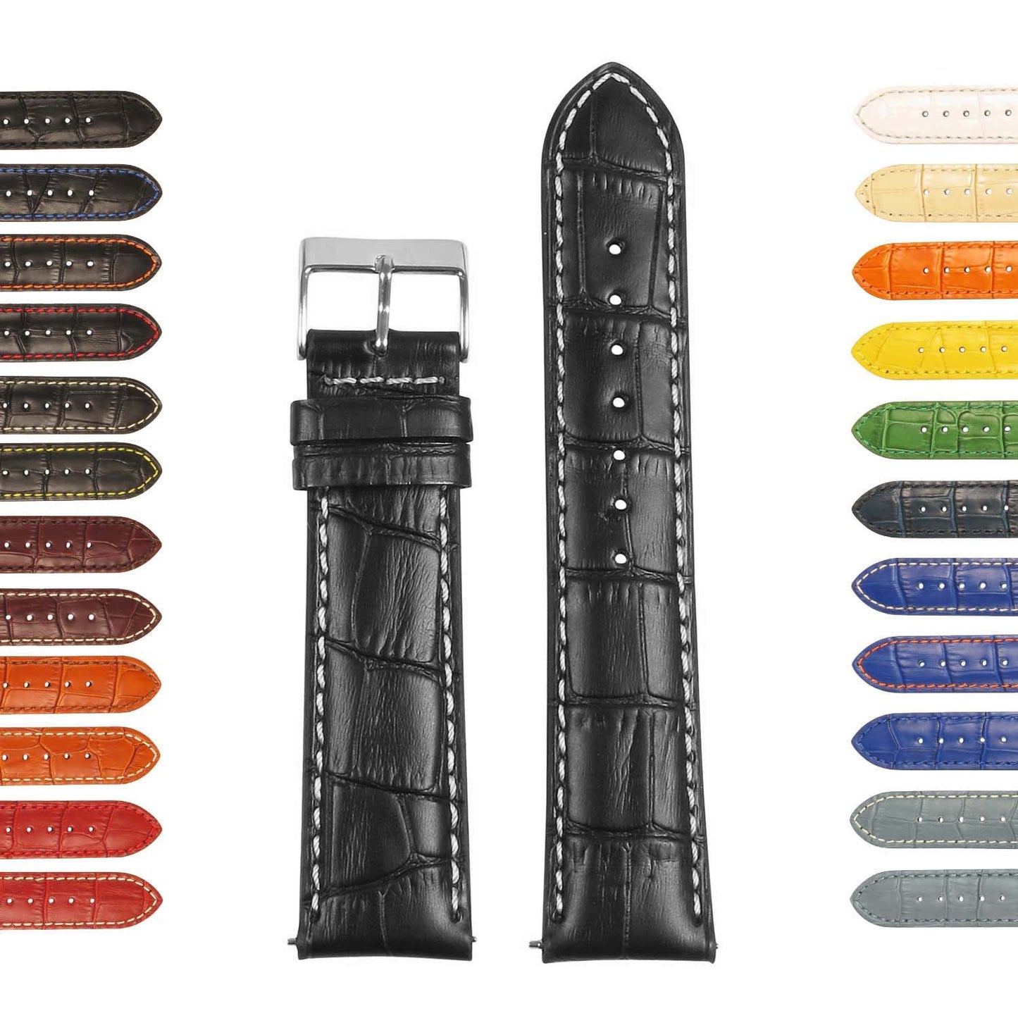 Men’s Crocodile Embossed Strap – Quick Release (24mm)