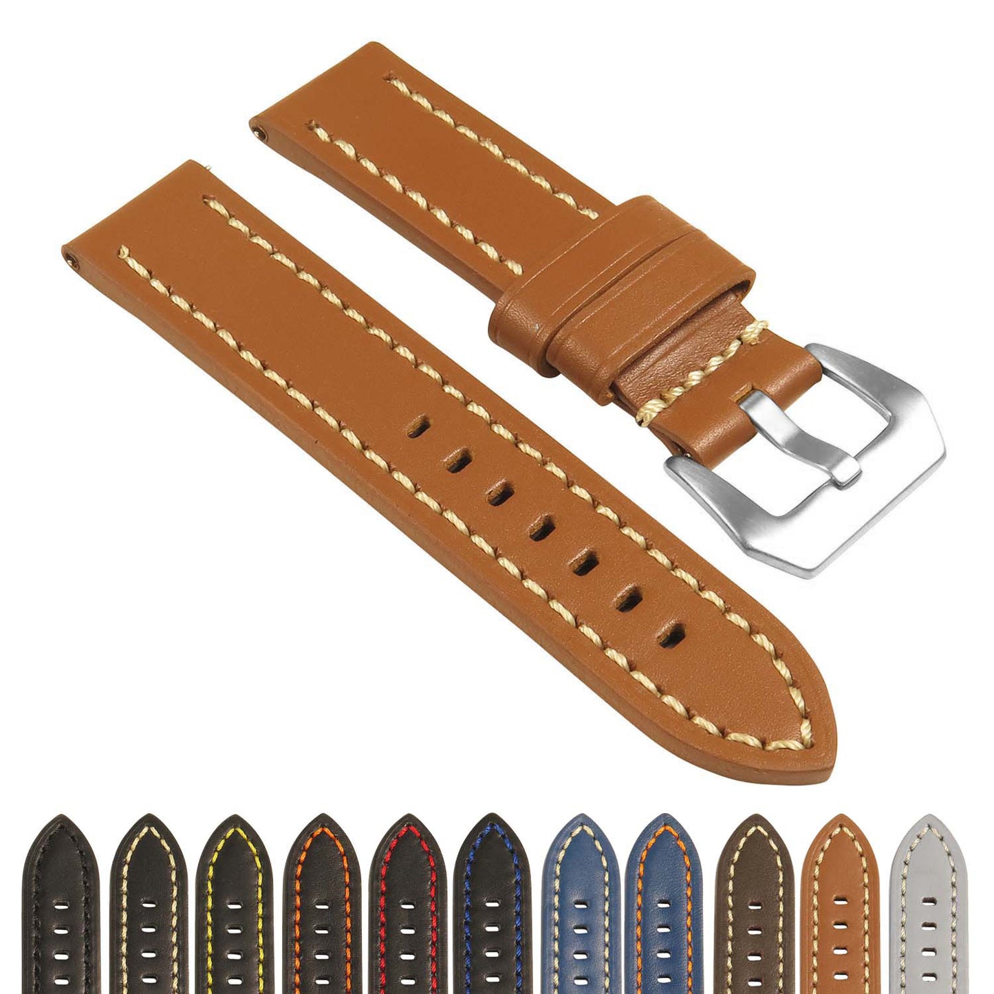 Thick Leather Strap for Garmin Fenix 5 / 6 / Forerunner 945 / Approach S62 / Instinct