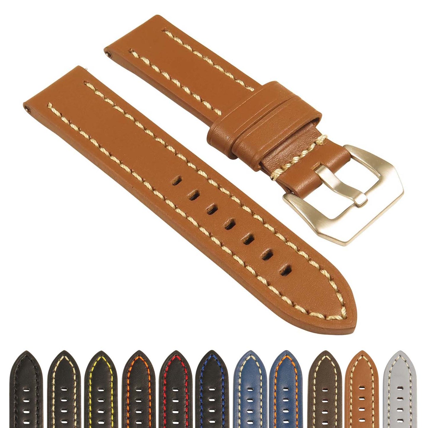 Thick Leather Strap for Garmin Fenix 5 / 6 / Forerunner 945 / Approach S62 / Instinct