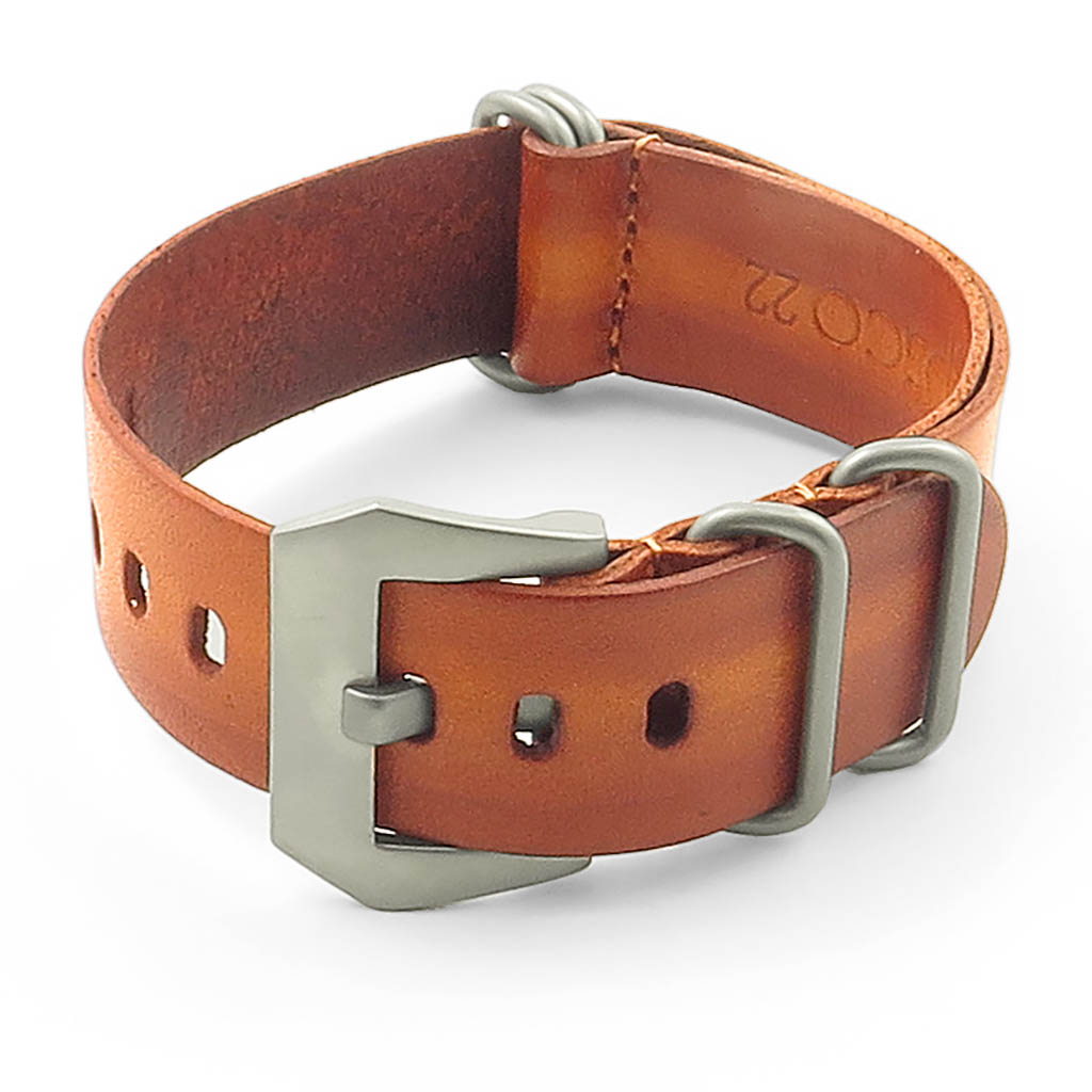 Faded Vintage Leather NATO Strap w/ Pre V Buckle