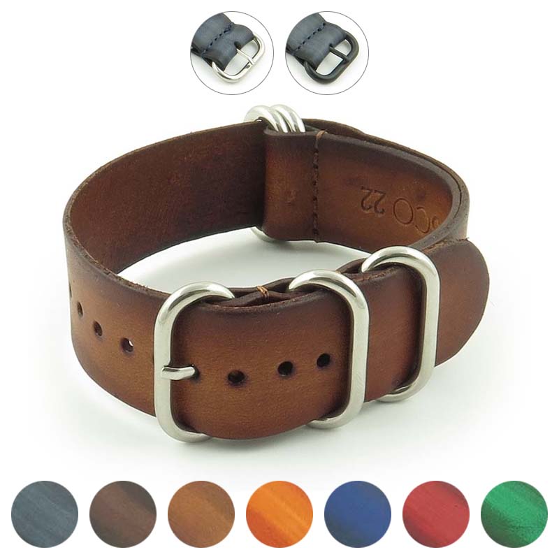 Faded Vintage Leather NATO Strap
