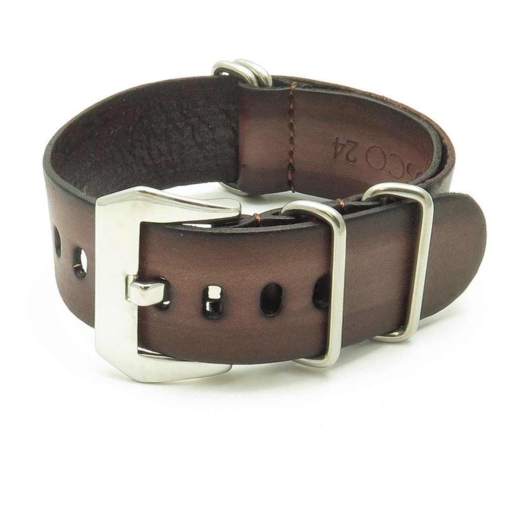 Faded Vintage Leather NATO Strap w/ Pre V Buckle