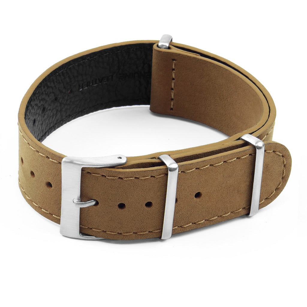 DASSARI Royal Suede Nubuck Leather NATO Strap