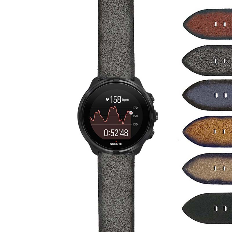 DASSARI Opus Thick Distressed Italian Leather Strap for Suunto 9