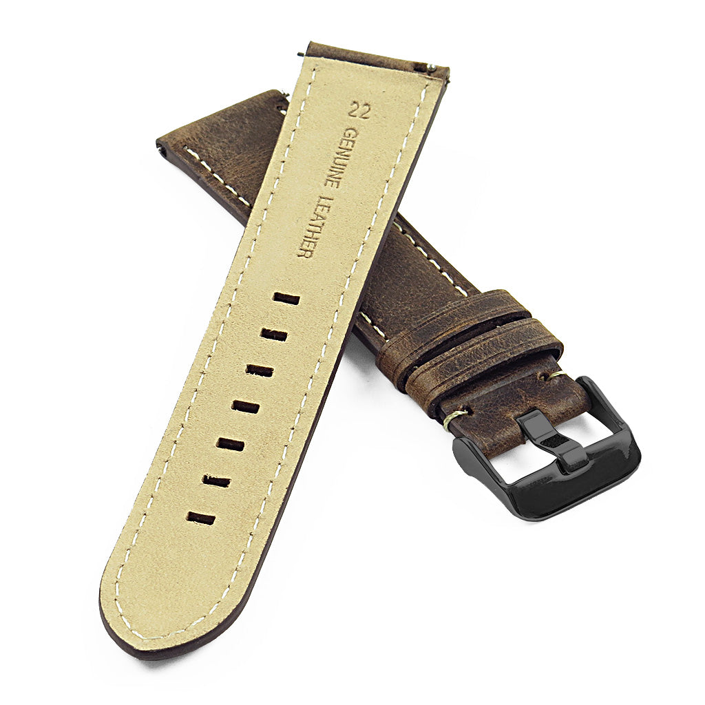 DASSARI Vintage Italian Leather Strap for Fossil Sport Smartwatch