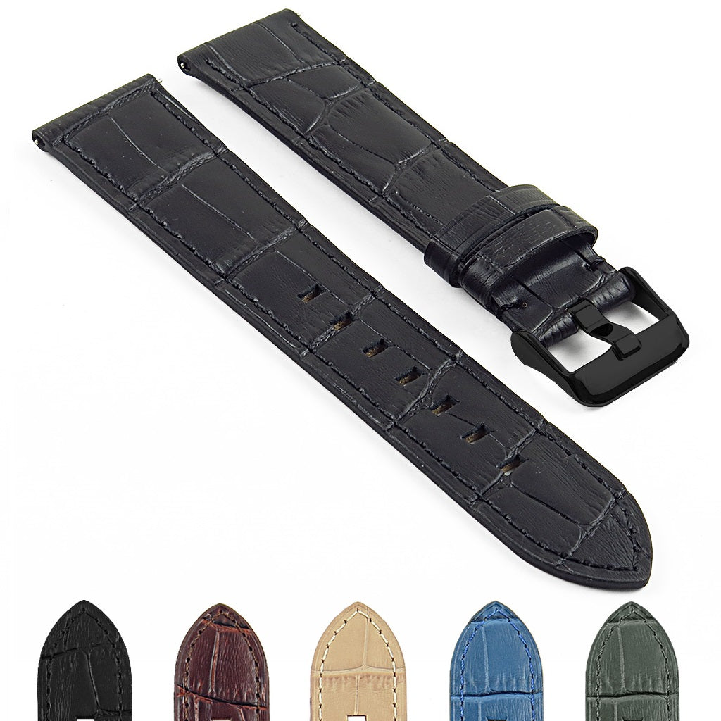 DASSARI Crocodile Embossed Italian Leather Strap for Samsung Gear S3 Frontier