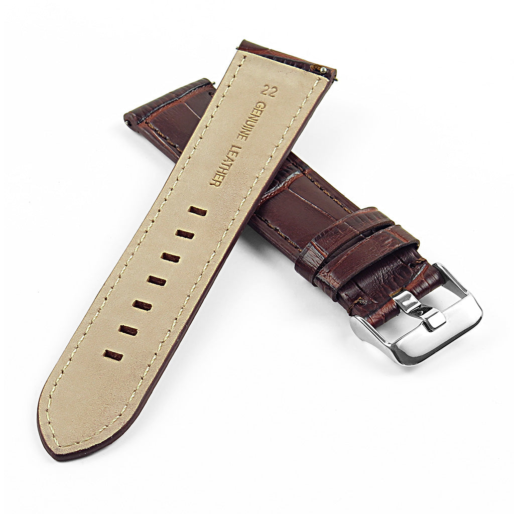 DASSARI Croc Embossed Italian Leather Strap for Garmin Vivoactive 4