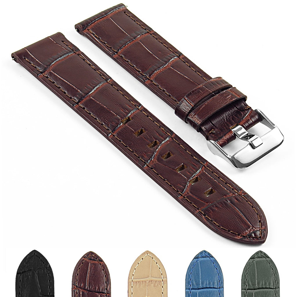 DASSARI Crocodile Embossed Italian Leather Strap for Samsung Galaxy Watch