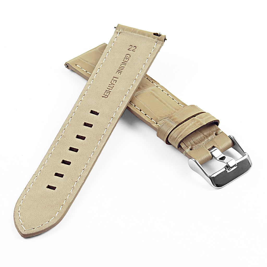 DASSARI Croc Embossed Italian Leather Strap for Garmin Vivoactive 4
