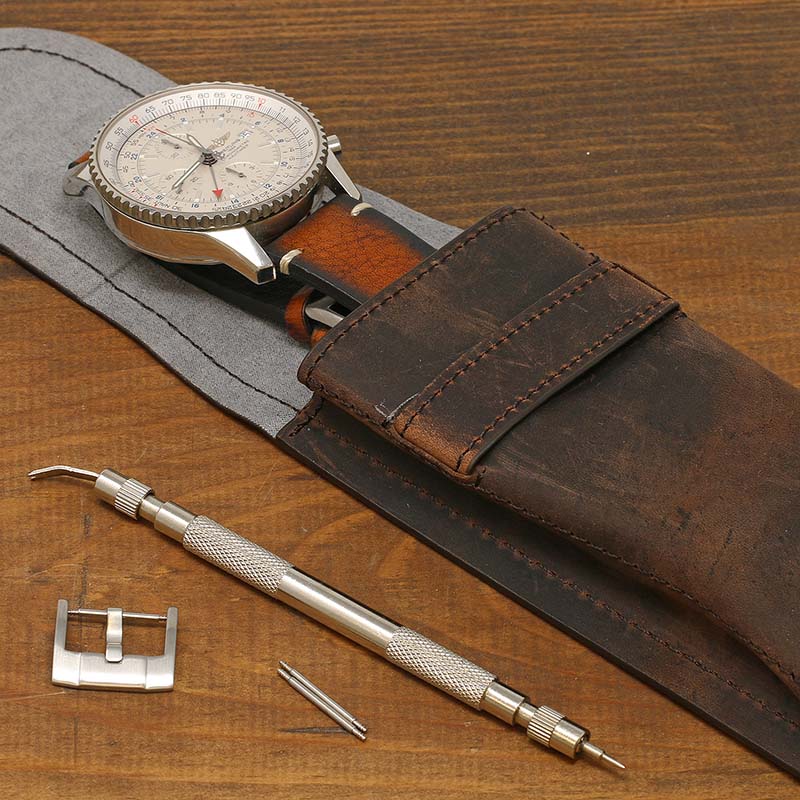 DASSARI Vintage Leather Watch Pouch