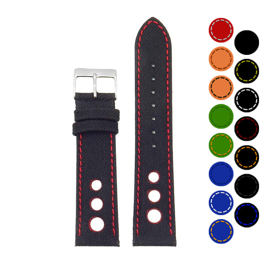 Turbo Nylon Rally Strap w Contrast Stitching & Leather Backing By DASSARI