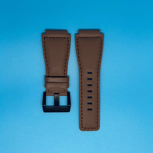 Store Sample - DASSARI Smooth Leather Strap for Bell & Ross with Matte Black Buckle