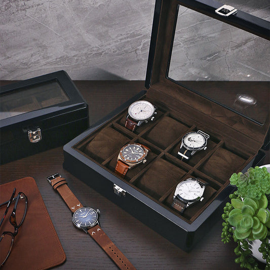 Legacy High Gloss Dark Brown Watch Box for 6 Watches