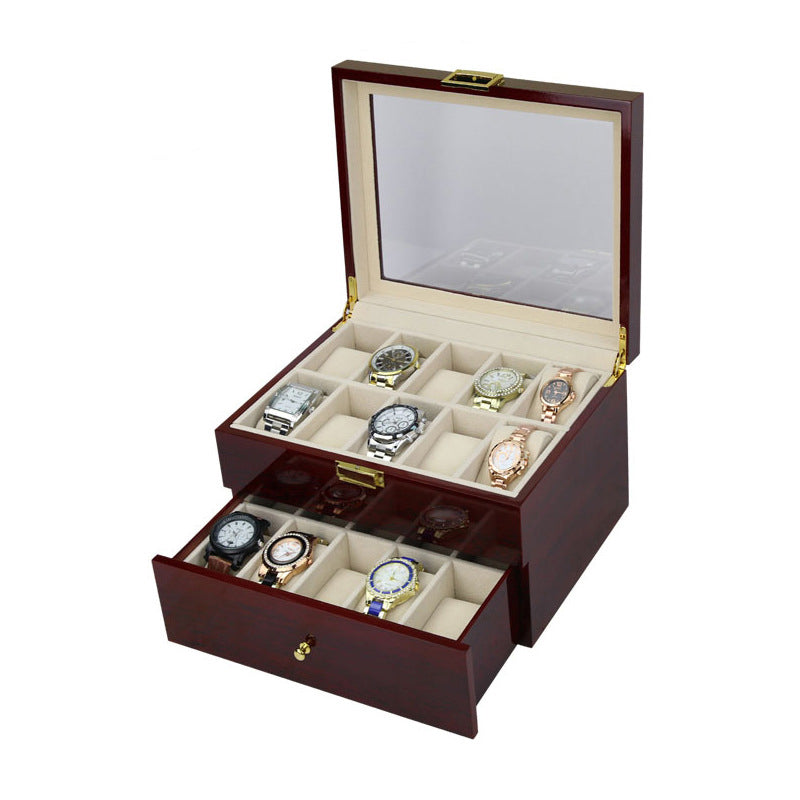 Wood Watch Box with Drawer for 20 Watches