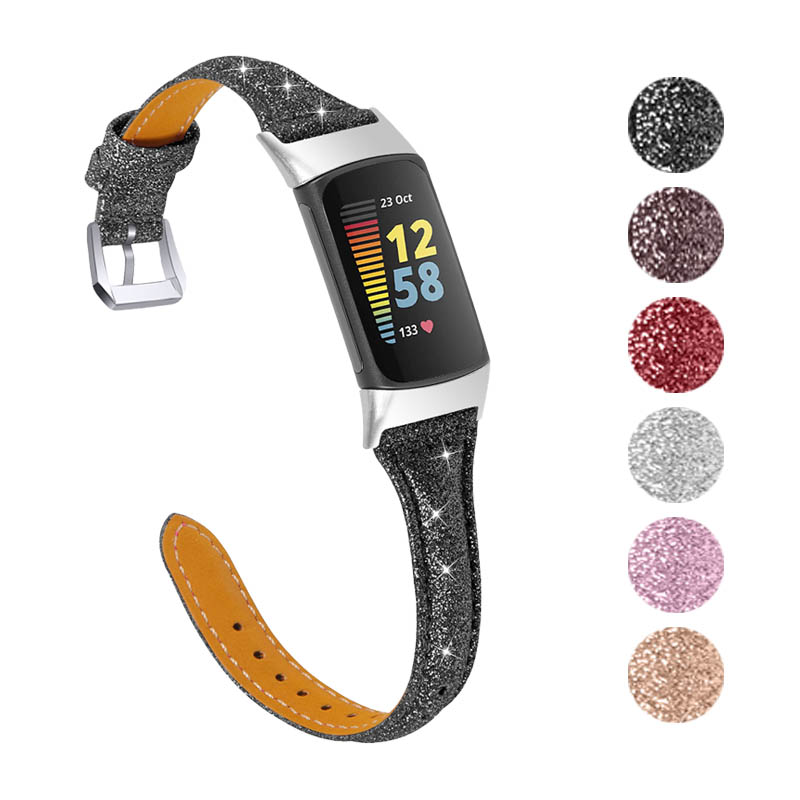 Sparkling Leather Strap for Fitbit Charge 5