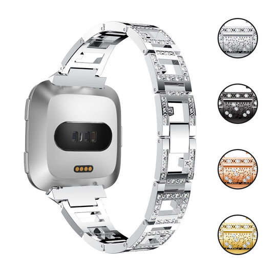 Alloy Link Band w/ Rhinestones for Fitbit Versa & Versa 2