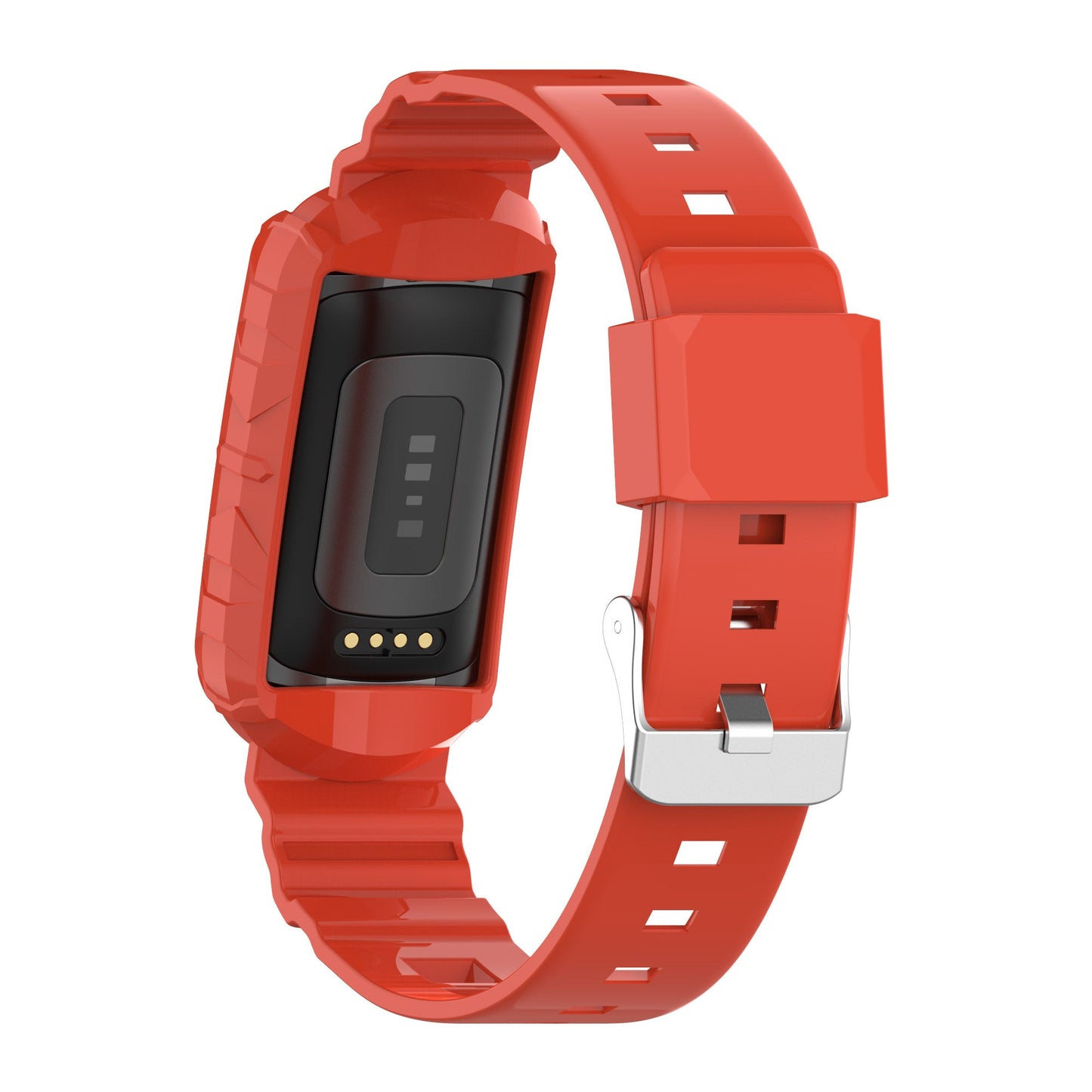 Rugged Rubber Case Strap For Fitbit Charge 6