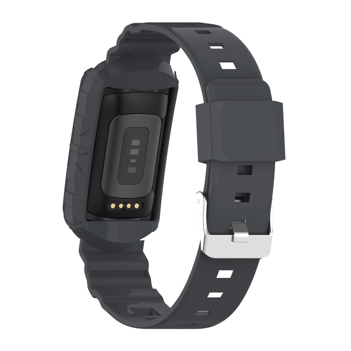 Rugged Rubber Case Strap For Fitbit Charge 6