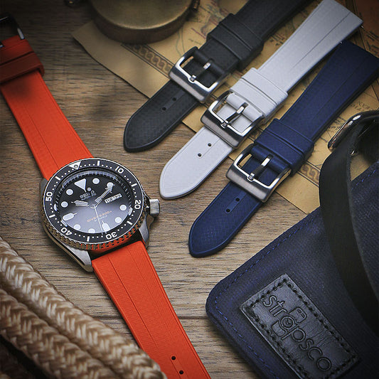 Tapered Gridline FKM Rubber Strap by DASSARI