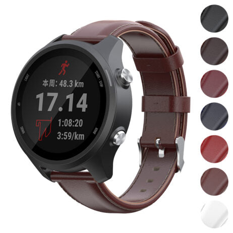 Leather Band for Garmin Forerunner 245 / 645 / Vivoactive 3 / Vivomove / 3 / HR