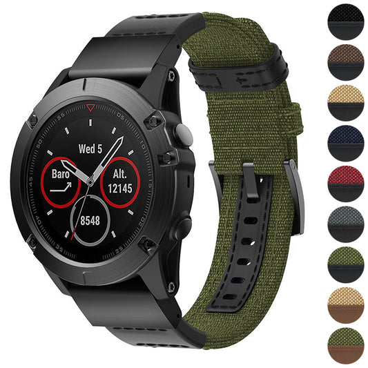 Rugged Canvas Band  For Garmin Vivoactive 4