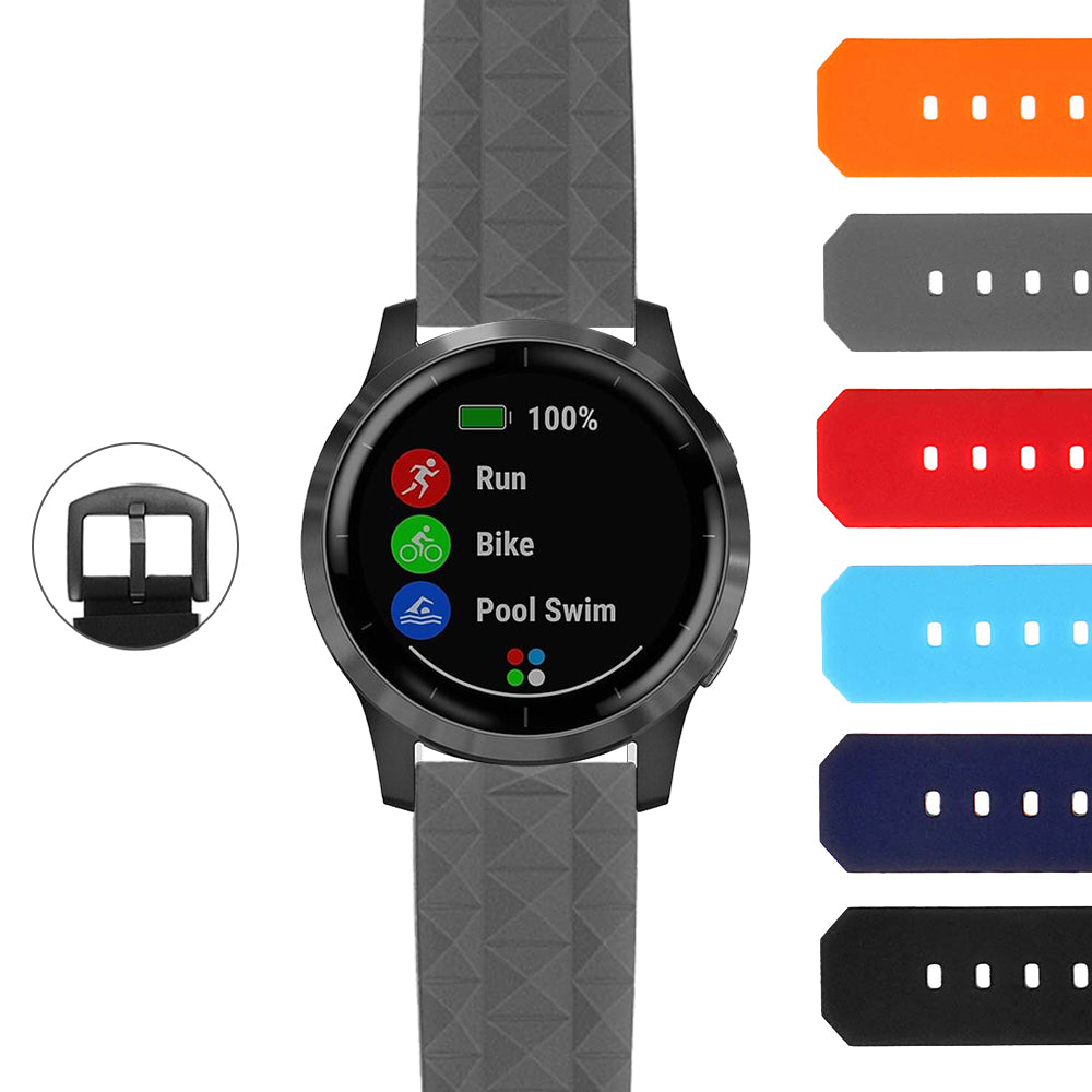 Super Waffle Rubber Strap with Black Buckle for Garmin Vivoactive 4