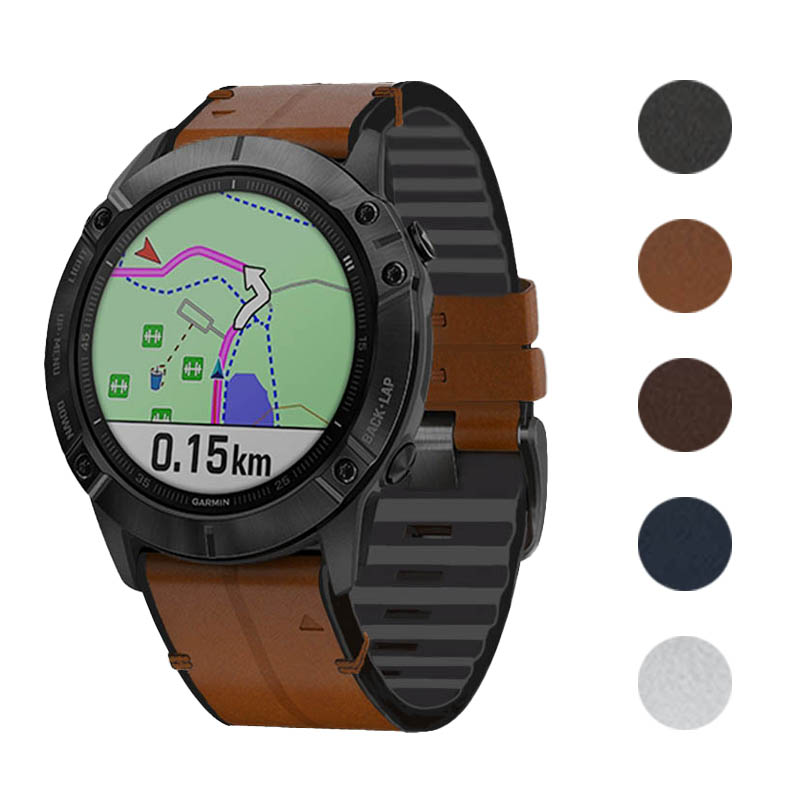 Leather Hybrid Strap  For Garmin Instinct