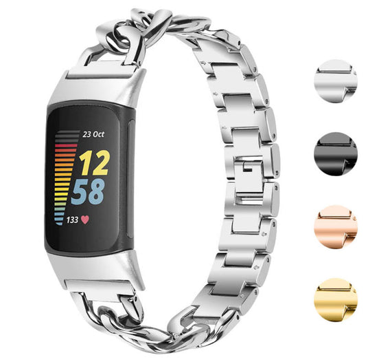 Chain Link Bracelet For Fitbit Charge 6