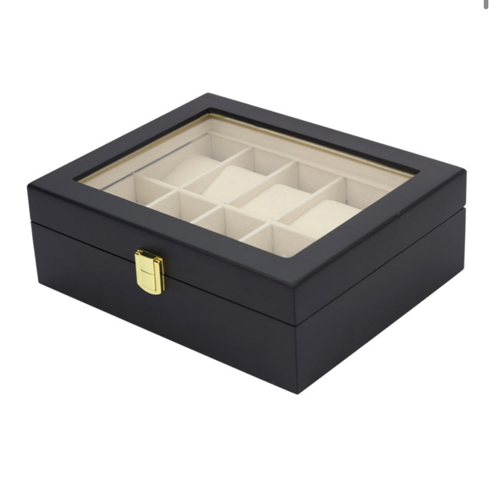 Matte Black Watch Box for 10 Watches