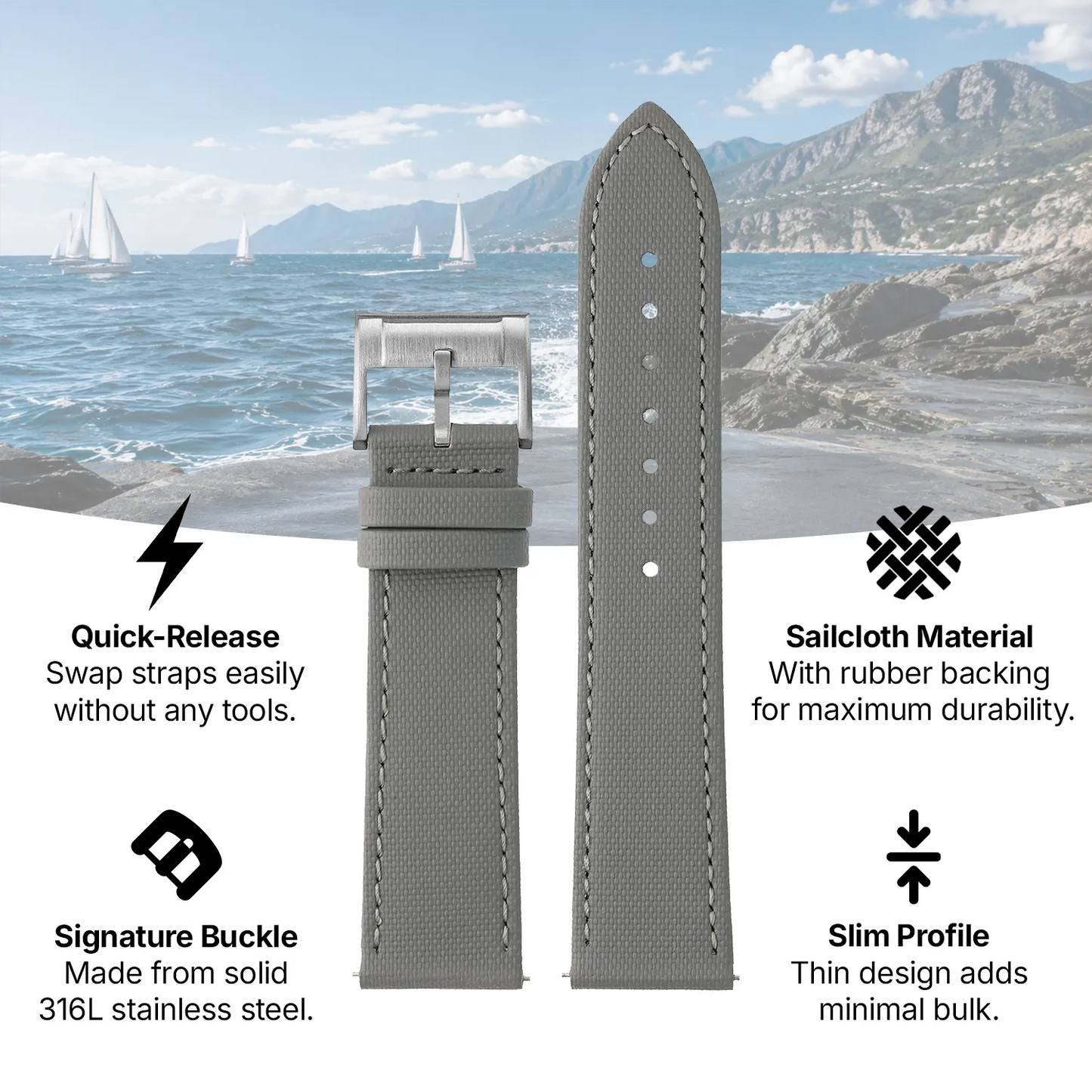 DASSARI Thinline Sailcloth Strap