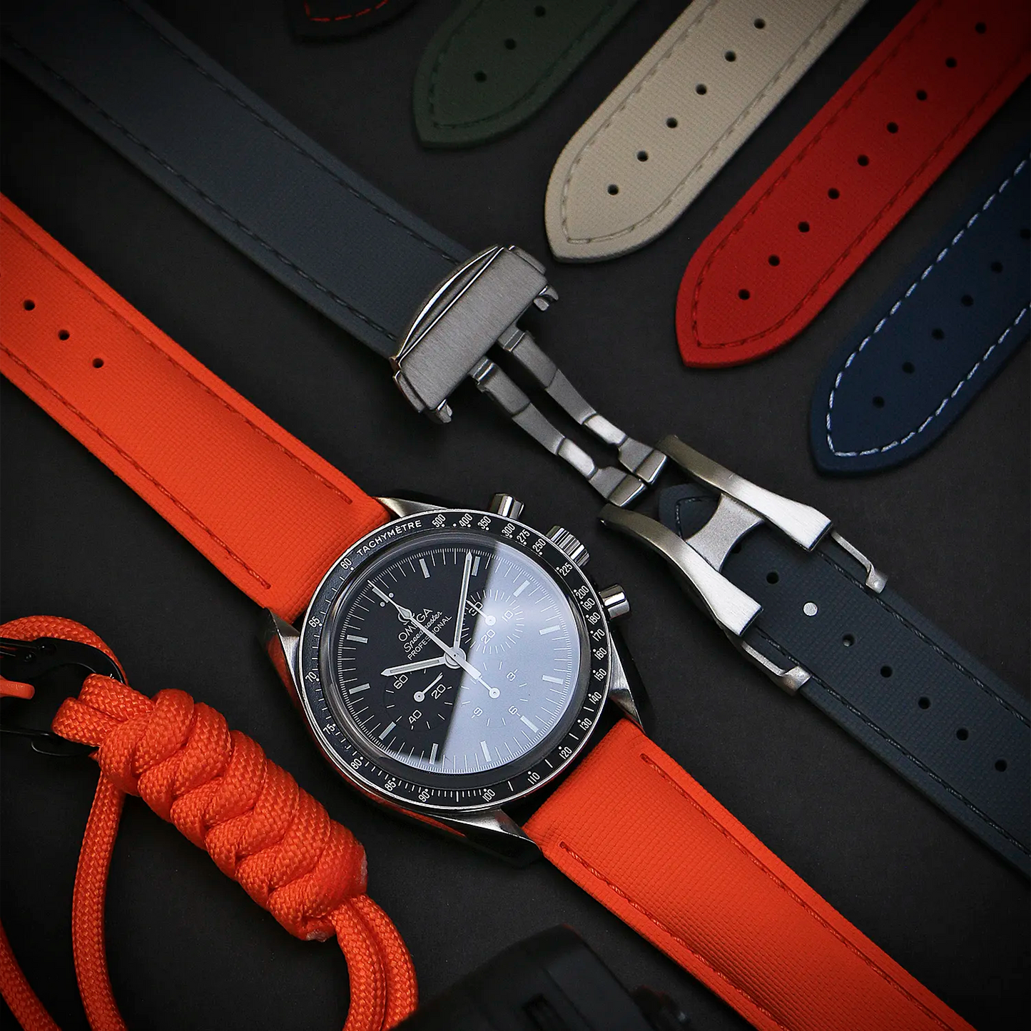 Stitched FKM Hybrid Strap with Deployant Clasp