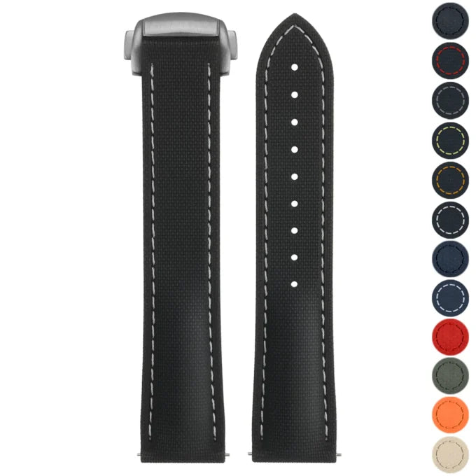 Stitched FKM Hybrid Strap with Deployant Clasp