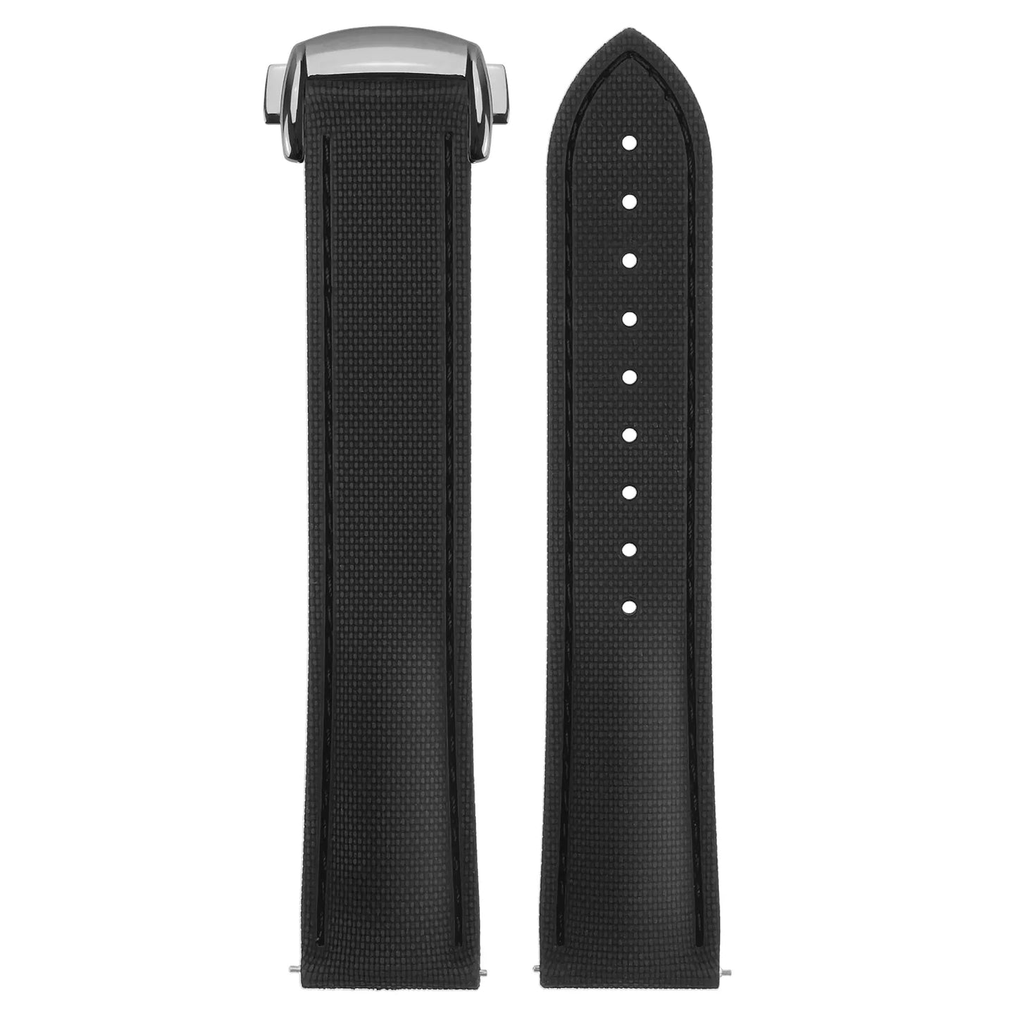 Stitched FKM Hybrid Strap with Deployant Clasp