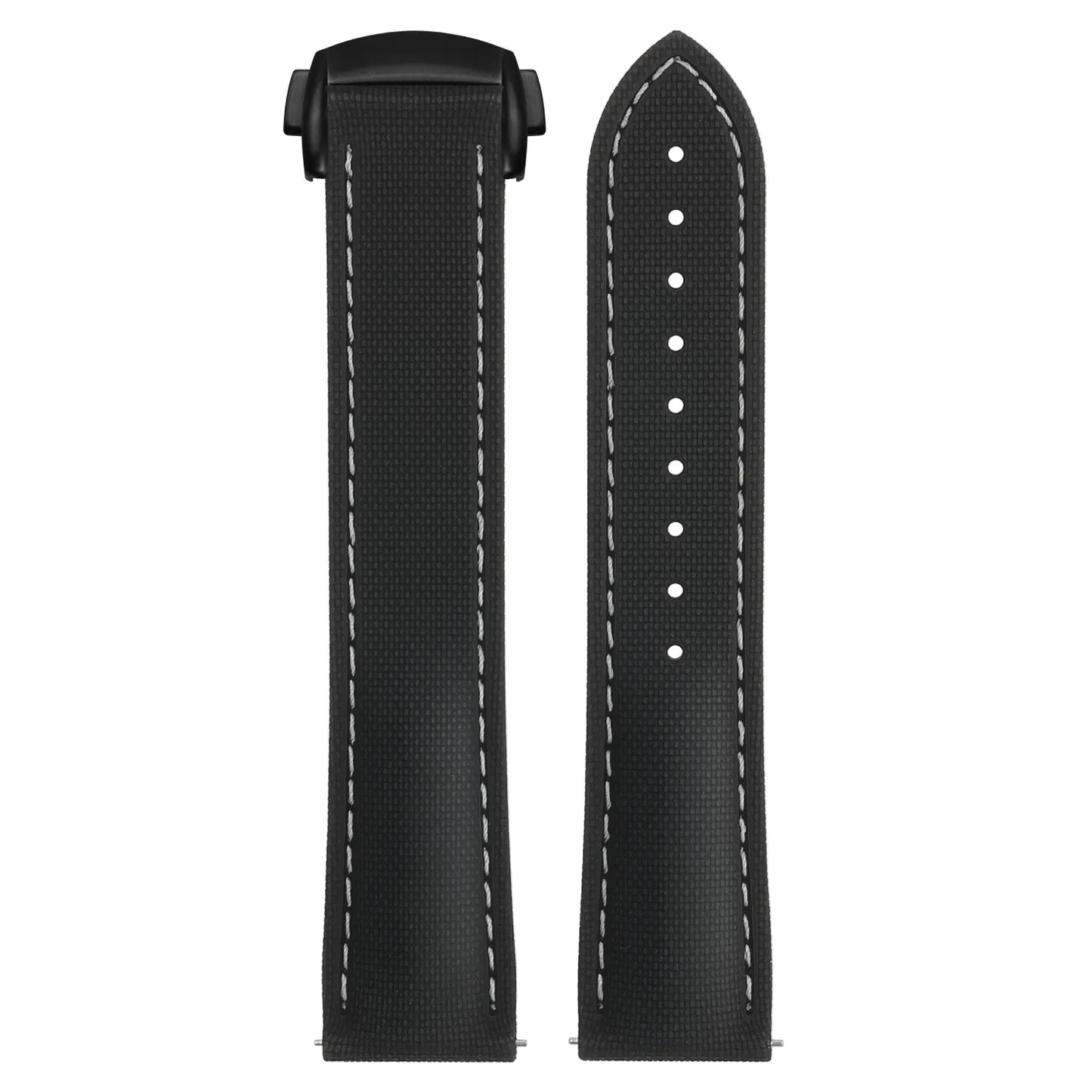 Stitched FKM Hybrid Strap with Deployant Clasp